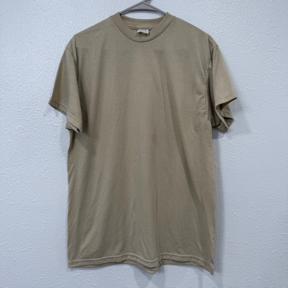 DSCP by Skilcraft Mens Tan Military Issue T-Shirt Large 100% Polyester